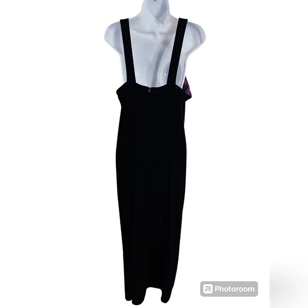 Onyx Nite Women 16 2pc Velvet Maxi Dress Purple Shrug Set Statement Whimsigoth - Picture 6 of 12